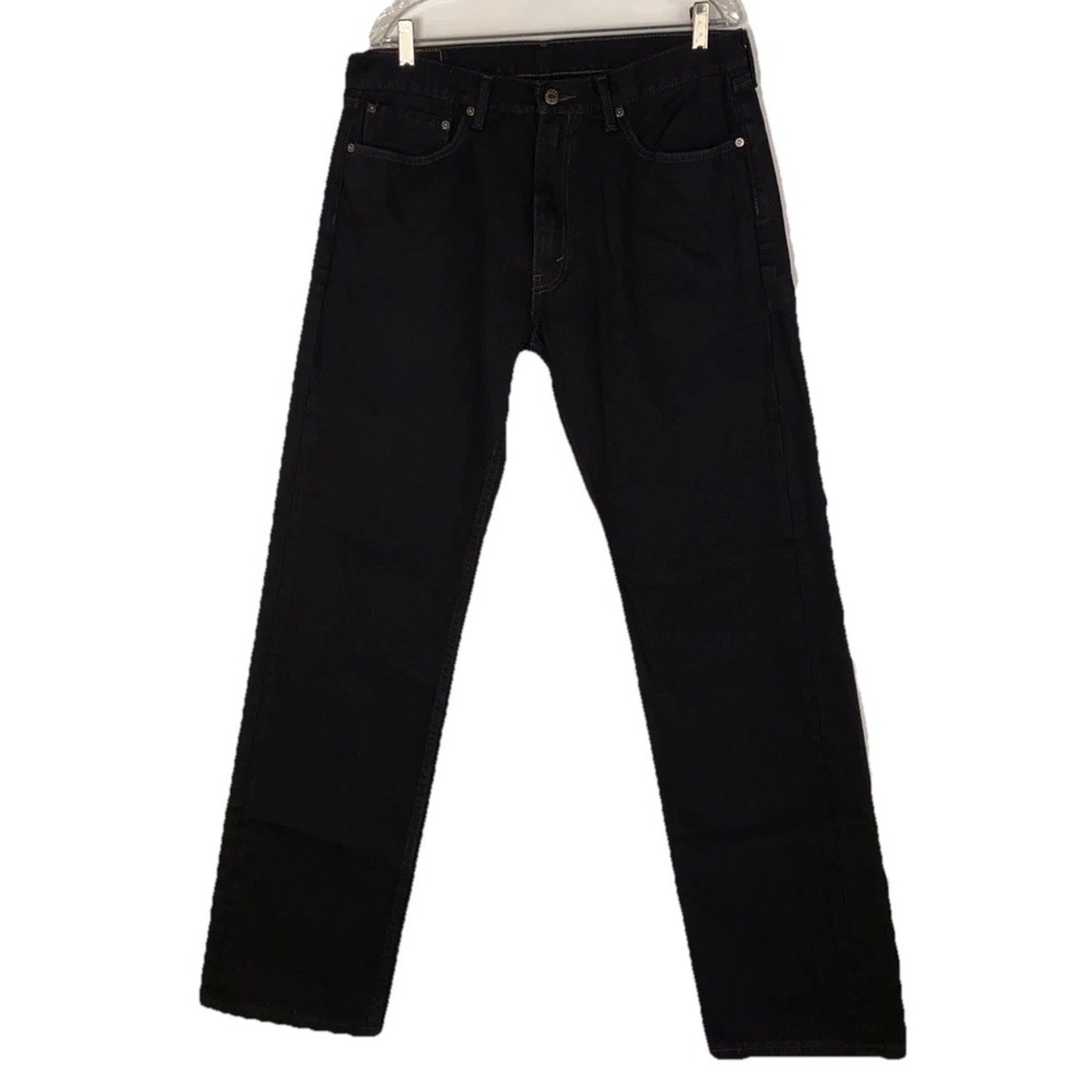 Levis Mens 505 Regular Fit Straight Leg Jeans W36 L34 Black Denim‎